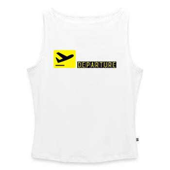Airplane taking off - Women’s Organic Boat Neck Tank Top - white - Front - Selfina (174cm)