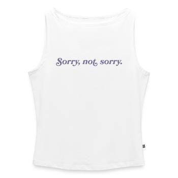 Sorry, not sorry – Cheeky & direct - Women’s Organic Boat Neck Tank Top - white - Front - Selfina (174cm)
