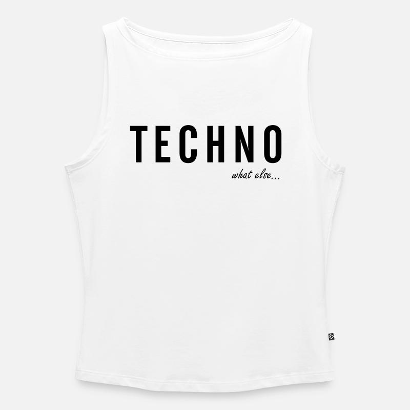 TECHNO ...what else - Frauen Organic Tank Top mit U-Boot-Ausschnitt - Weiß