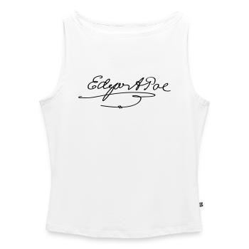 Edgar Allan Poe Signature - Women’s Organic Boat Neck Tank Top - white - Front - Selfina (174cm)