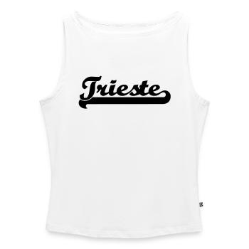 trieste writing - Women’s Organic Boat Neck Tank Top - white - Front - Selfina (174cm)
