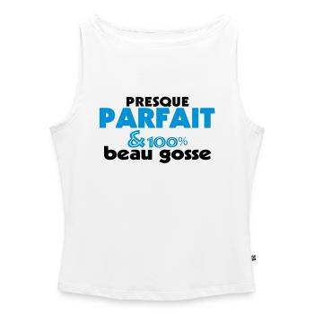Almost Perfect - 100% BEAUTIFUL KID (2c) - Women’s Organic Boat Neck Tank Top - white - Front - Selfina (174cm)