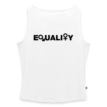 Equality # - Women’s Organic Boat Neck Tank Top - white - Front - Selfina (174cm)
