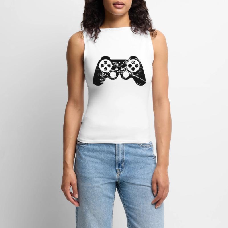 kratzer risse alt design controller cool Frauen Organic Tank Top mit U-Boot-Ausschnitt