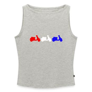 Roller - Frauen Organic Tank Top mit U-Boot-Ausschnitt - Grau meliert - Vorne - Selfina (174cm)