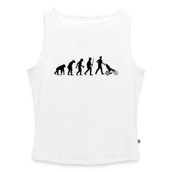 Father Evolution - Frauen Organic Tank Top mit U-Boot-Ausschnitt - Weiß - Vorne - Selfina (174cm)