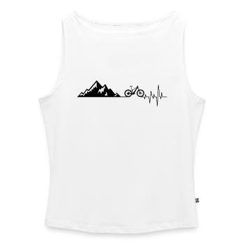 Herzschlag berge fahrrad - Frauen Organic Tank Top mit U-Boot-Ausschnitt - Weiß - Vorne - Selfina (174cm)