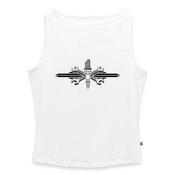spark plug - Women’s Organic Boat Neck Tank Top - white - Front - Selfina (174cm)