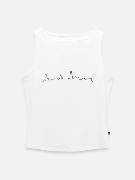 Skyline Bielefeld Linie - Frauen Organic Tank Top mit U-Boot-Ausschnitt - Weiß