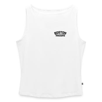 Boston Raiders - Frauen Organic Tank Top mit U-Boot-Ausschnitt - Weiß - Vorne - Selfina (174cm)