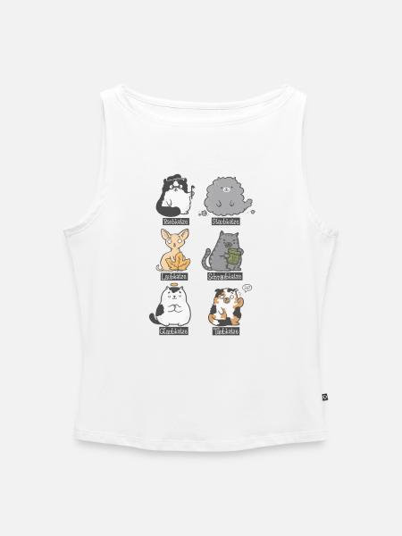 Aub-Katzen - Frauen Organic Tank Top mit U-Boot-Ausschnitt - Weiß