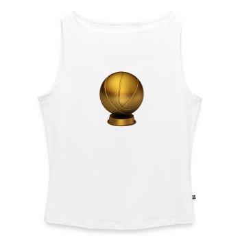 Basketball Trophy - Women’s Organic Boat Neck Tank Top - white - Front - Selfina (174cm)