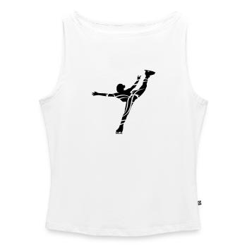 Ice Skating female eu - Women’s Organic Boat Neck Tank Top - white - Front - Selfina (174cm)