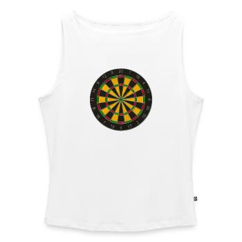 DARTscheibe / DARTboard - Frauen Organic Tank Top mit U-Boot-Ausschnitt - Weiß - Vorne - Selfina (174cm)