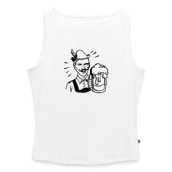 retro guy with beer - Frauen Organic Tank Top mit U-Boot-Ausschnitt - Weiß - Vorne - Selfina (174cm)
