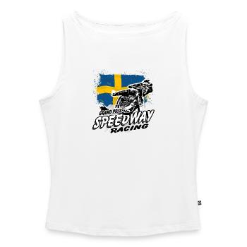 Speedway Racing - Sweden Flag - Débardeur femme à encolure bateau bio - blanc - Devant - Selfina (174cm)