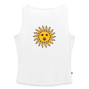 summer sun sunbeam friendly - Women’s Organic Boat Neck Tank Top - white - Front - Selfina (174cm)