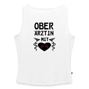 Oberärztin mit Herz Geschenk - Frauen Organic Tank Top mit U-Boot-Ausschnitt - Weiß - Vorne - Selfina (174cm)