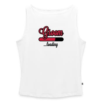 Groom loading | Stag Night - Women’s Organic Boat Neck Tank Top - white - Front - Selfina (174cm)