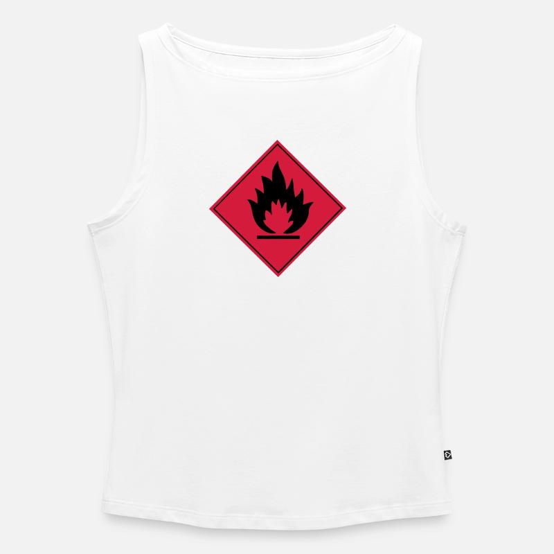 Flammable - Women’s Organic Boat Neck Tank Top - white