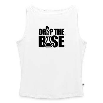 Drop the base - Frauen Organic Tank Top mit U-Boot-Ausschnitt - Weiß - Vorne - Selfina (174cm)