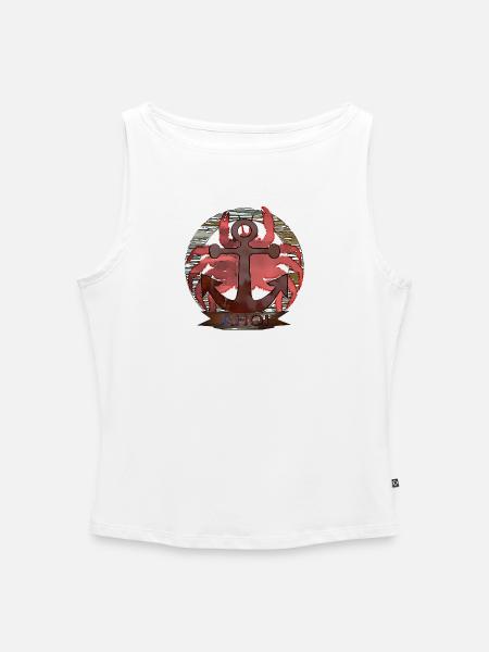 Maritim Krabbe - Frauen Organic Tank Top mit U-Boot-Ausschnitt - Weiß