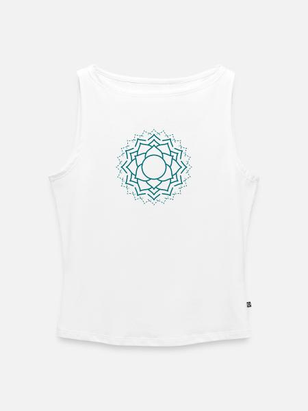 Kompliziertes Mandala Blumenmuster - Frauen Organic Tank Top mit U-Boot-Ausschnitt - Weiß