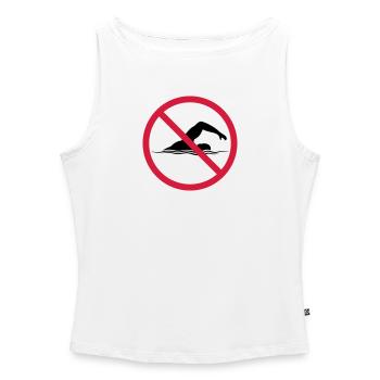 Forbidden Shield Swimming - Women’s Organic Boat Neck Tank Top - white - Front - Selfina (174cm)