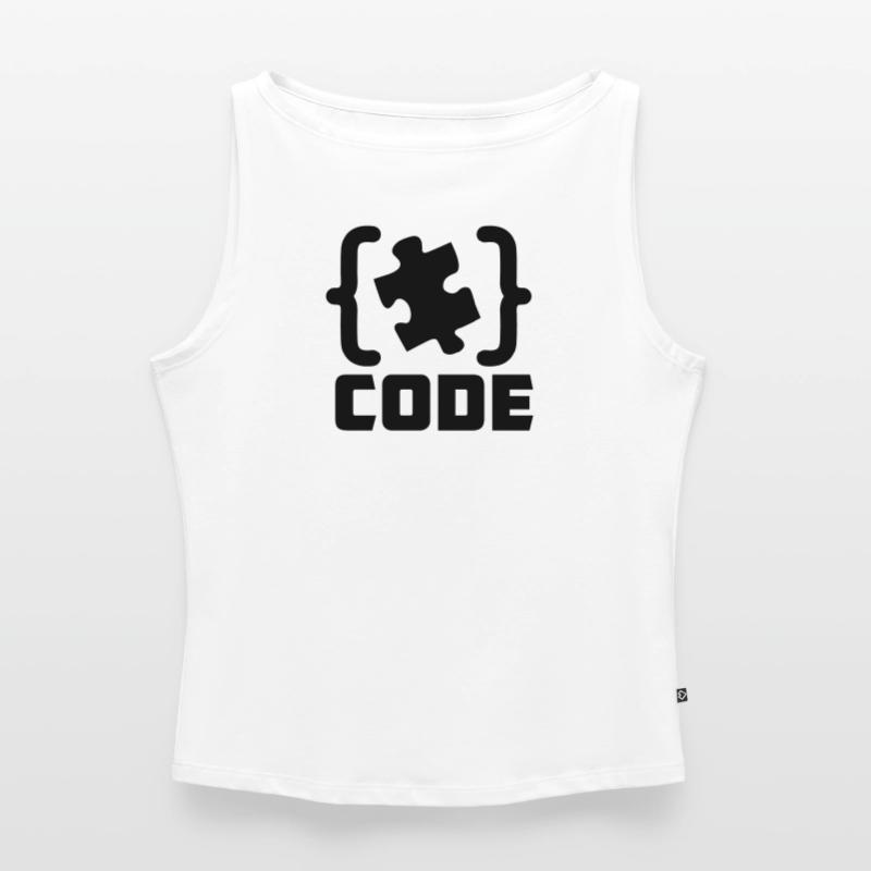 programmeur Code résolution de pièces de puzzle Débardeur femme à encolure bateau bio