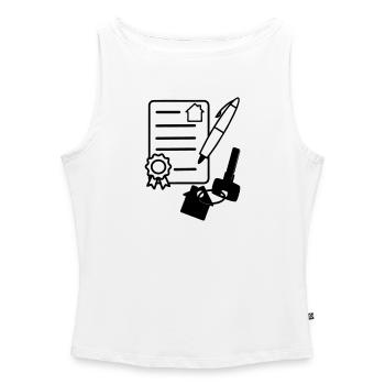 House contract sign rent purchase - Women’s Organic Boat Neck Tank Top - white - Front - Selfina (174cm)