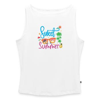 Süßer Sommer - Frauen Organic Tank Top mit U-Boot-Ausschnitt - Weiß - Vorne - Selfina (174cm)