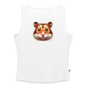 Hamster - Débardeur femme à encolure bateau bio - blanc - Devant - Selfina (174cm)