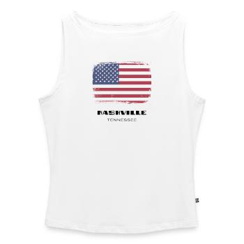 Nashville, Tennessee, USA - Women’s Organic Boat Neck Tank Top - white - Front - Selfina (174cm)