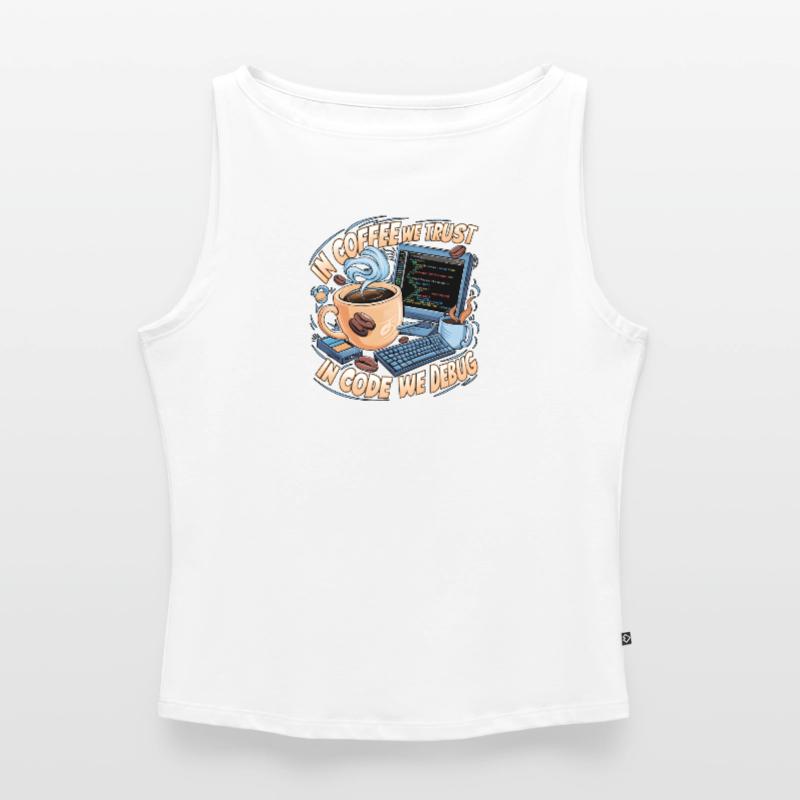 CoffeeCode Debug: In Code We Debug Women’s Organic Boat Neck Tank Top