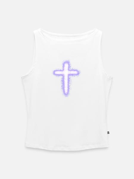 Kreuz - Frauen Organic Tank Top mit U-Boot-Ausschnitt - Weiß