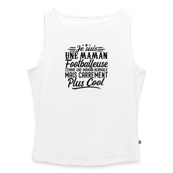 Fußballer-Mama: normal, aber knallharter - Frauen Organic Tank Top mit U-Boot-Ausschnitt - Weiß - Vorne - Selfina (174cm)