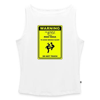 Warnung! Dieses Mädchen macht Krav Maga - Frauen Organic Tank Top mit U-Boot-Ausschnitt - Weiß - Vorne - Selfina (174cm)