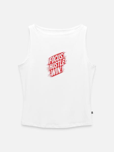 Fokus Hustle Win - Frauen Organic Tank Top mit U-Boot-Ausschnitt - Weiß