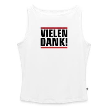 Vielen Dank Dankeschön - Frauen Organic Tank Top mit U-Boot-Ausschnitt - Weiß - Vorne - Selfina (174cm)
