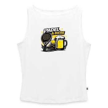 Padel and Beer Graphic Sport - Women’s Organic Boat Neck Tank Top - white - Front - Selfina (174cm)