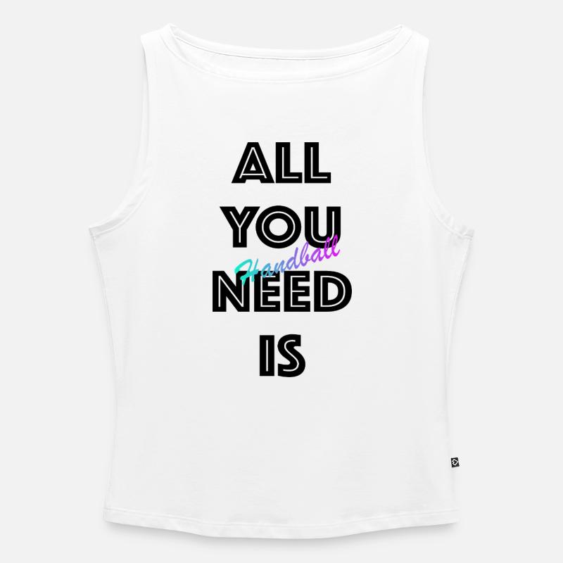 Handball Gradient Script - Women’s Organic Boat Neck Tank Top - white