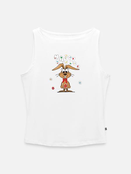 Osterhase mit buntem Ei - Frauen Organic Tank Top mit U-Boot-Ausschnitt - Weiß