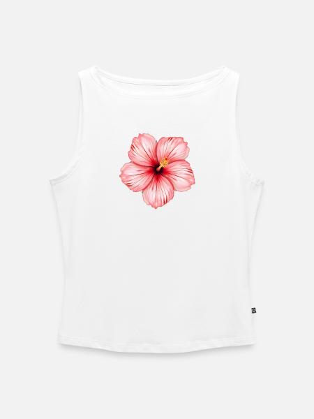 Hibiskus Blume - Frauen Organic Tank Top mit U-Boot-Ausschnitt - Weiß