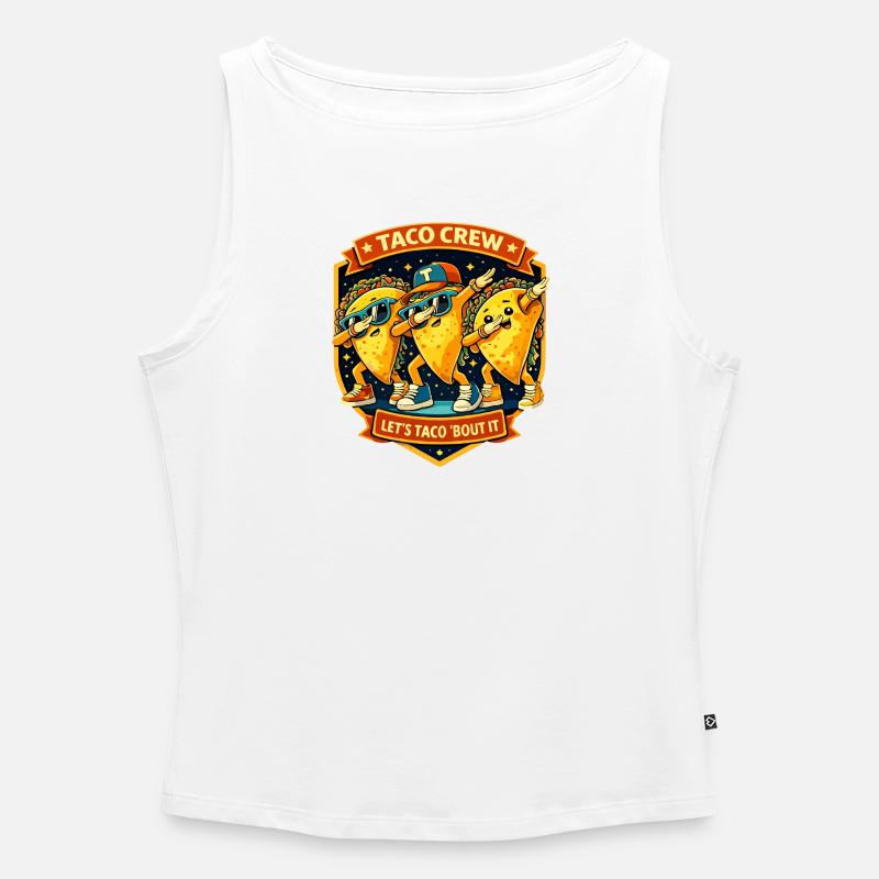 Taco Crew Lascia il Taco Dare - Danza del Dabbing - Canotta donna con scollo a barca bio - bianco