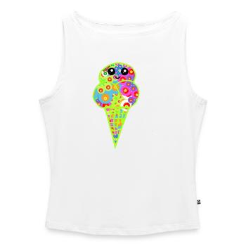 Retro Eis Vintage Kinder Kind 60er  - Frauen Organic Tank Top mit U-Boot-Ausschnitt - Weiß - Vorne - Selfina (174cm)