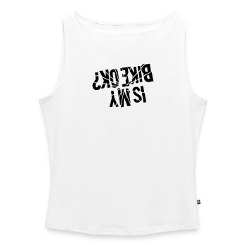 Is my bike ok - upside down? - Frauen Organic Tank Top mit U-Boot-Ausschnitt - Weiß - Vorne - Selfina (174cm)
