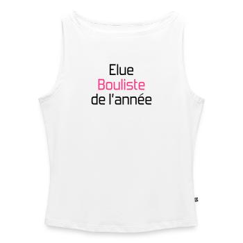 Petanque / Boules / Sport / Game / Pastis - Women’s Organic Boat Neck Tank Top - white - Front - Selfina (174cm)