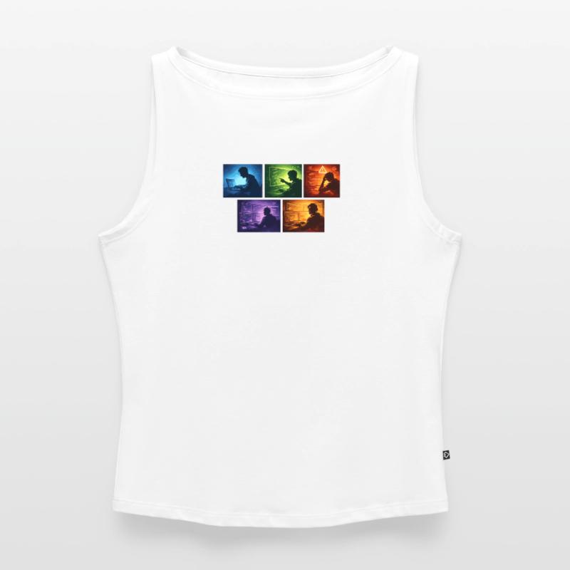 Multi-Screen Code Shadow Women’s Organic Boat Neck Tank Top