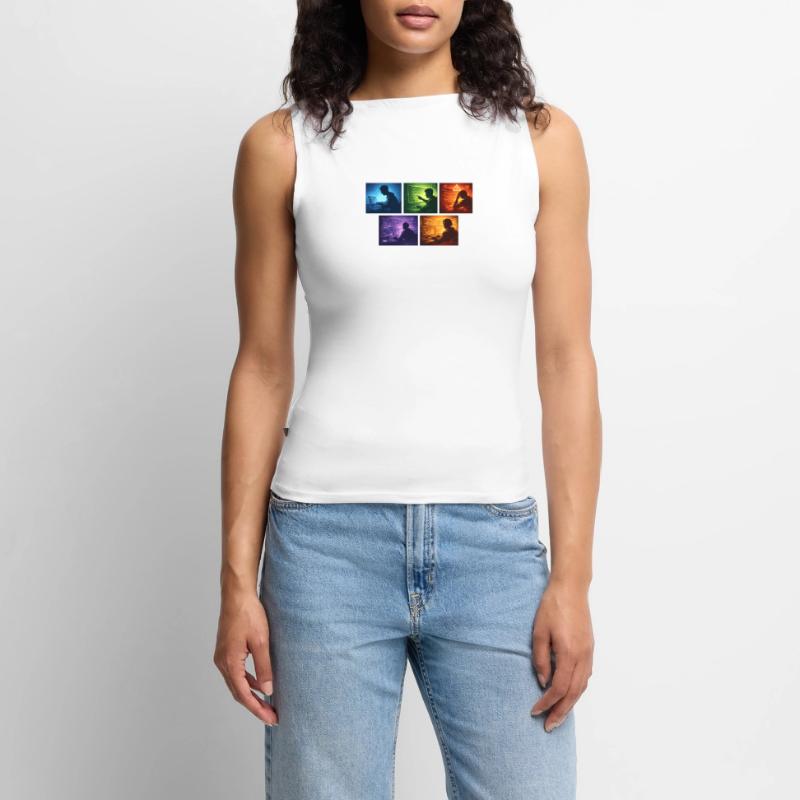 Multi-Screen Code Shadow Women’s Organic Boat Neck Tank Top