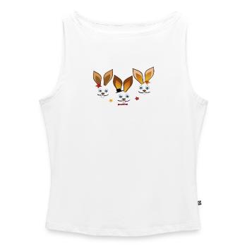Fröhliche Osterhasen - Frauen Organic Tank Top mit U-Boot-Ausschnitt - Weiß - Vorne - Selfina (174cm)